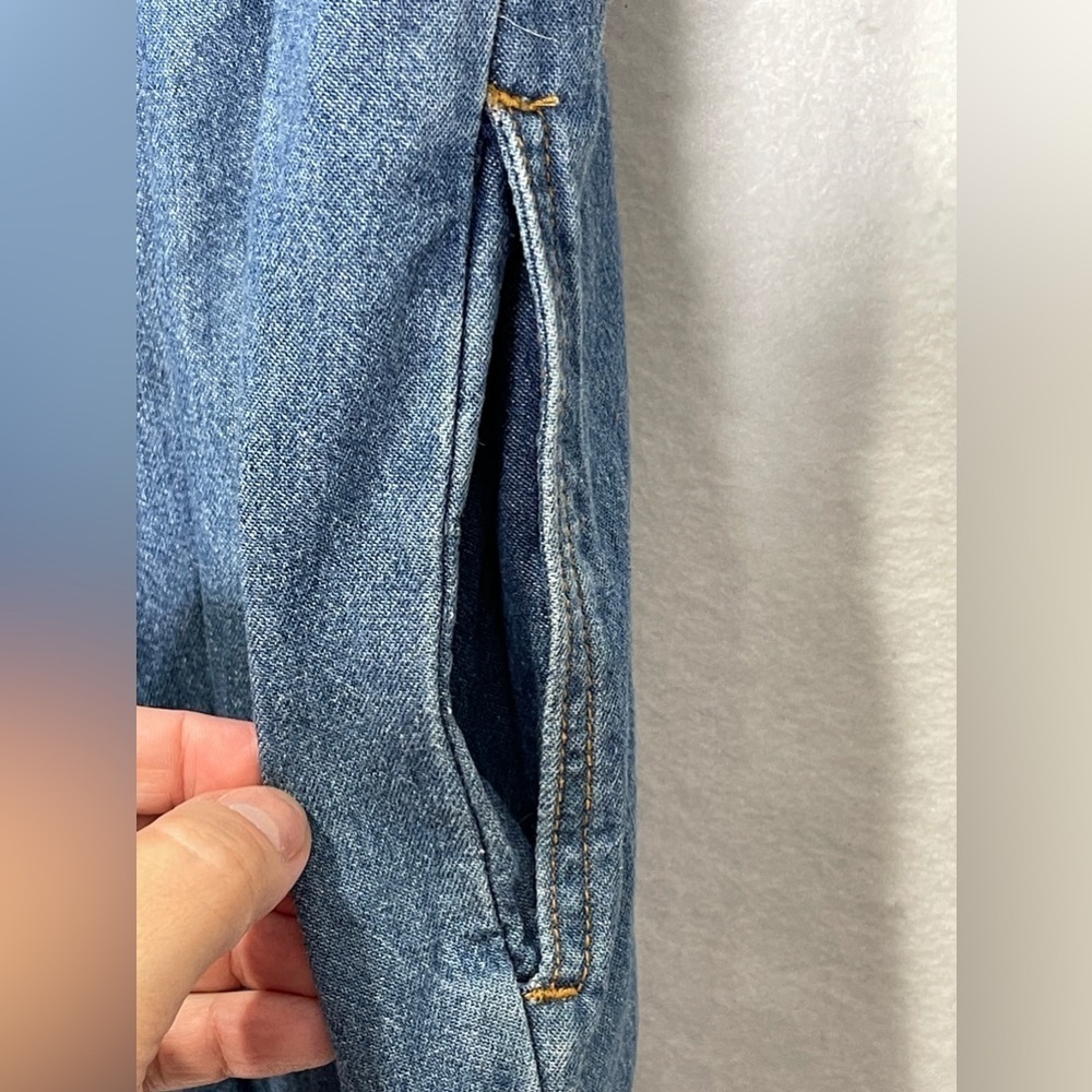 90s Vintage Revolt Jeans Denim Sleeveless Pants Romper Denim Jumpsuit Rare Find - Picture 6 of 6